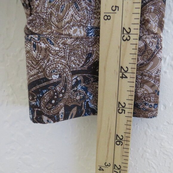 Consequence* Men's Long Sleeve Button Down Curved Hem BOHO Shirt~ Size Medium - Picture 9 of 11